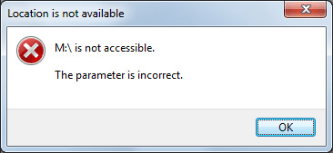Partition Is Not Accessible. The Parameter Is Incorrect